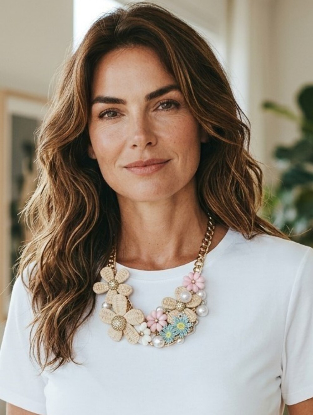 Betsey Johnson Spring Daisy Statement Necklace In Gift Box,  NWT
